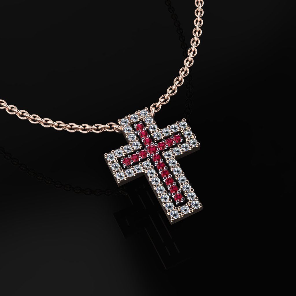 Cross Pendant 3D print model_1
