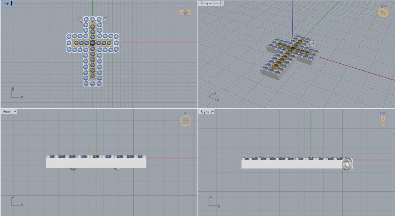 Cross Pendant 3D print model_9