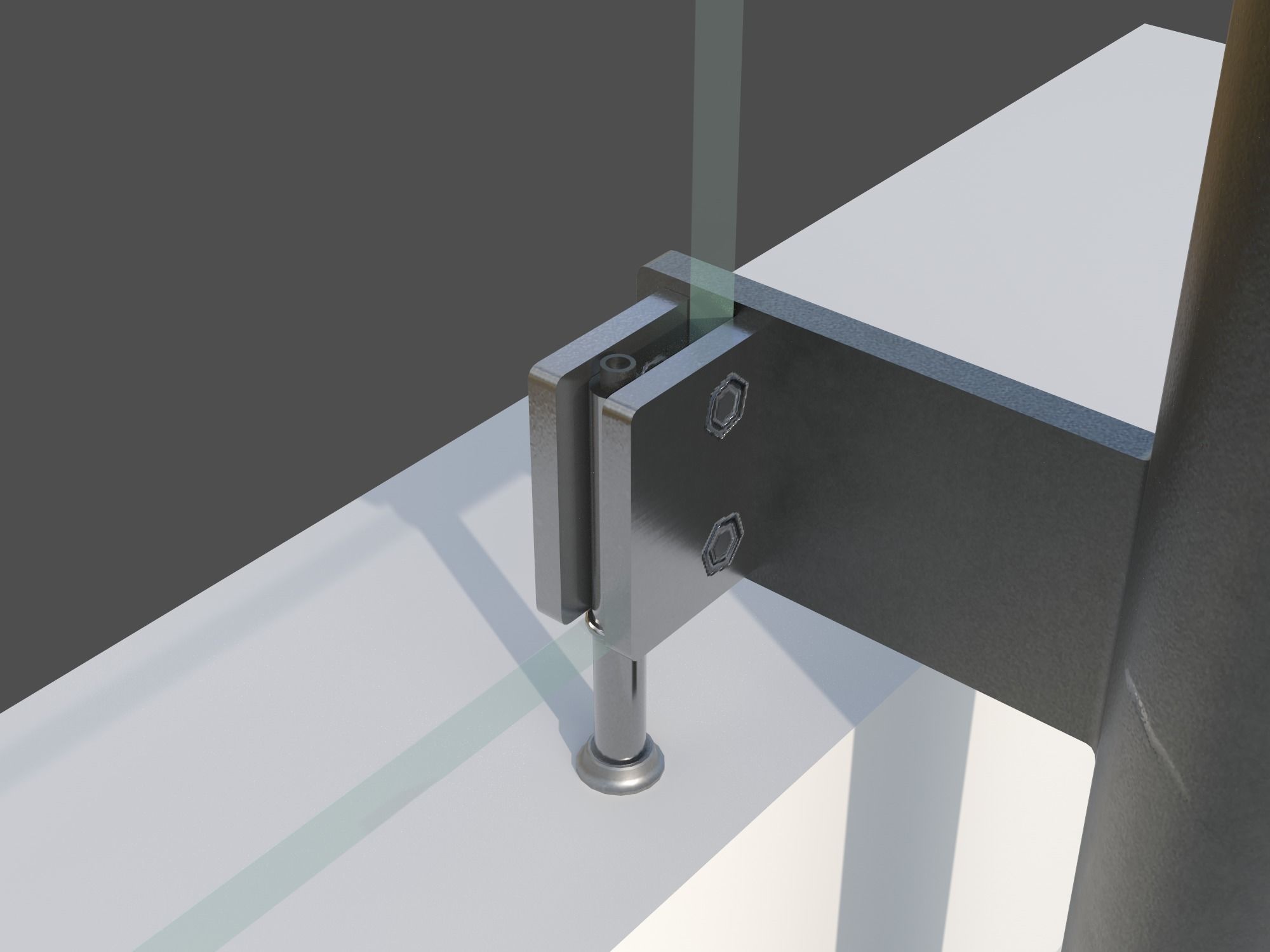 Glass railing 1 Low-poly 3D model_11