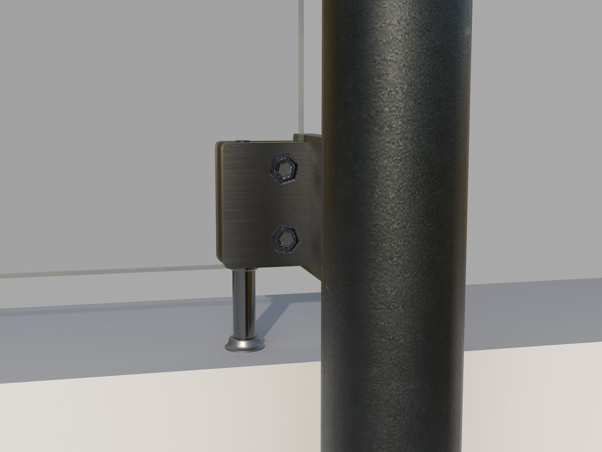 Glass railing 1 Low-poly 3D model_12