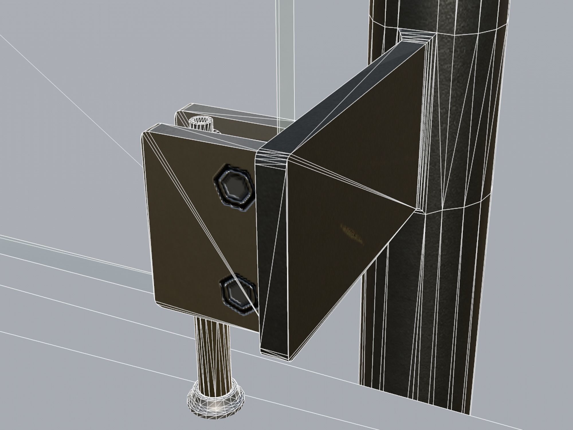 Glass railing 1 Low-poly 3D model_15