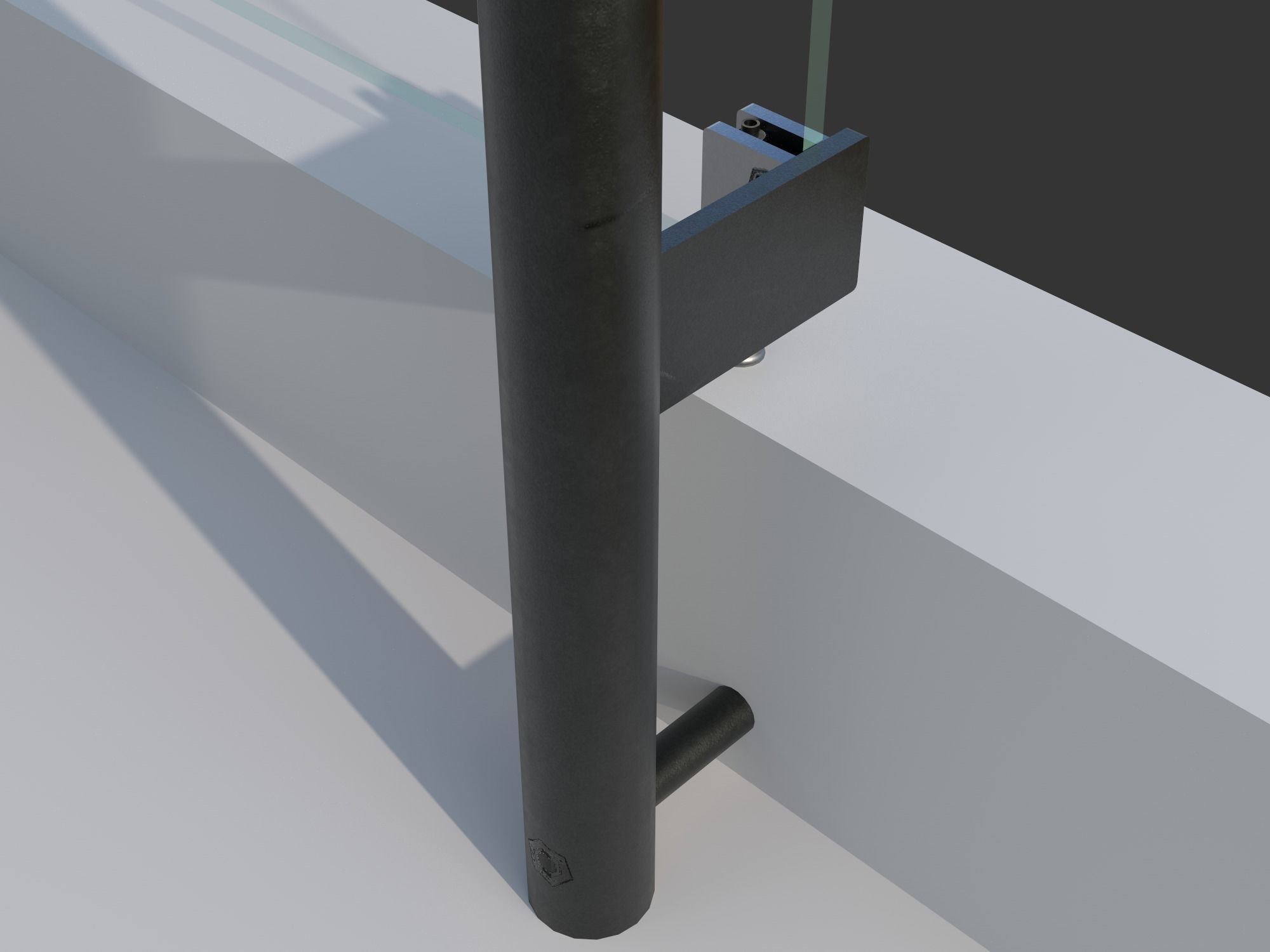 Glass railing 1 Low-poly 3D model_10