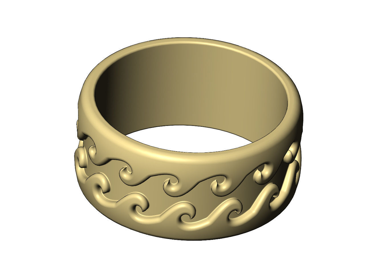 Wave engraving pattern fashion band US sizes 6to10 3D print model_6