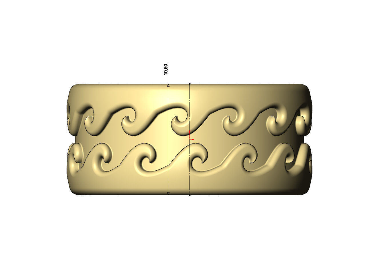 Wave engraving pattern fashion band US sizes 6to10 3D print model_8