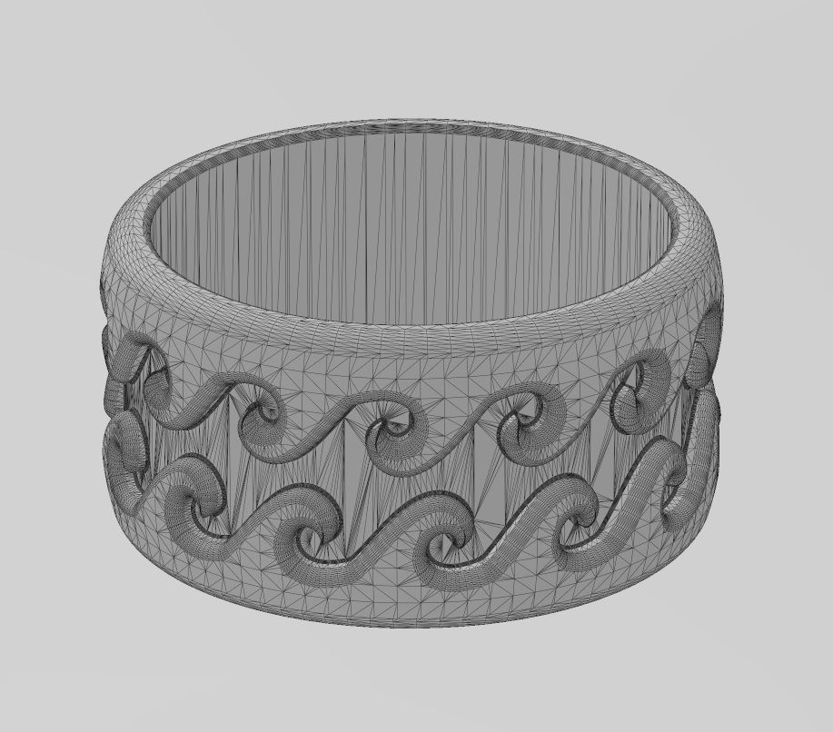 Wave engraving pattern fashion band US sizes 6to10 3D print model_15