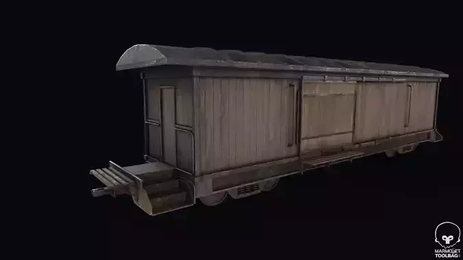 Old Freight Car Low-poly 3D model
