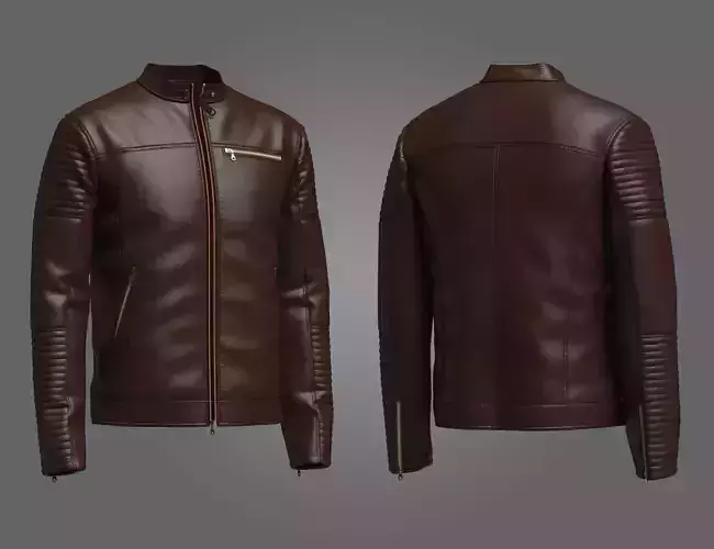 Mens Leather Jacket 3d Model