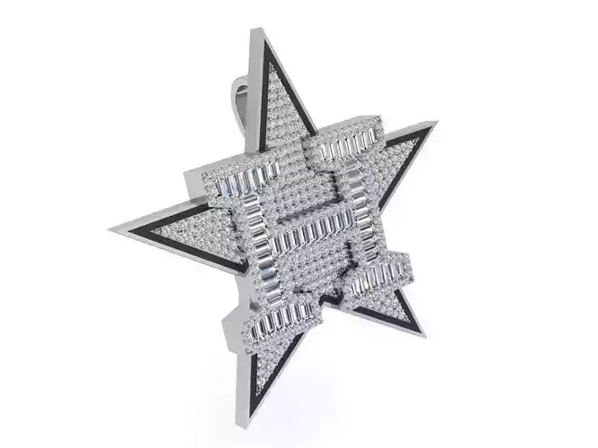 Star Pendant With H Letter 3760