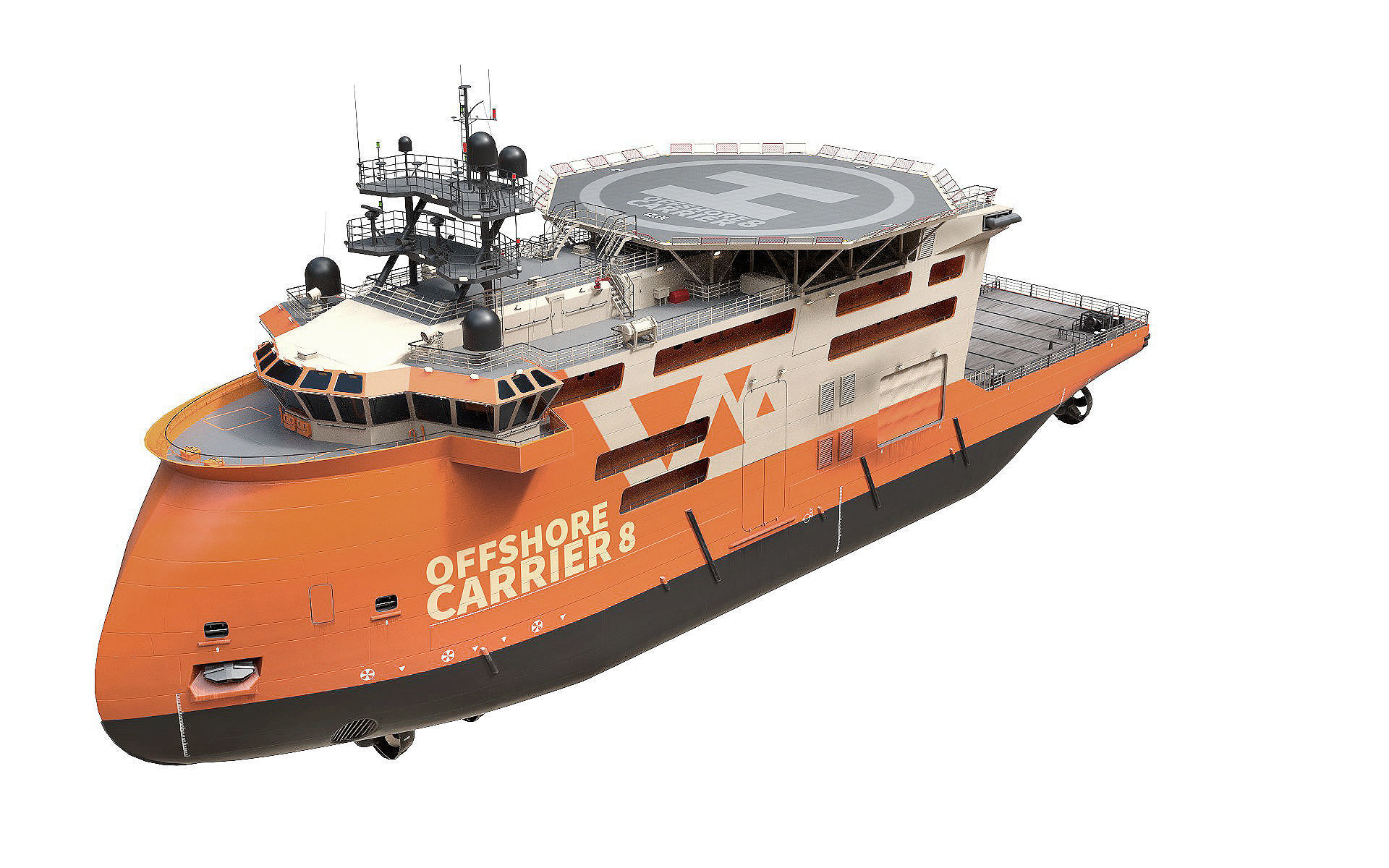 Offshore Construction Vessels OCV Orange 3D model_7