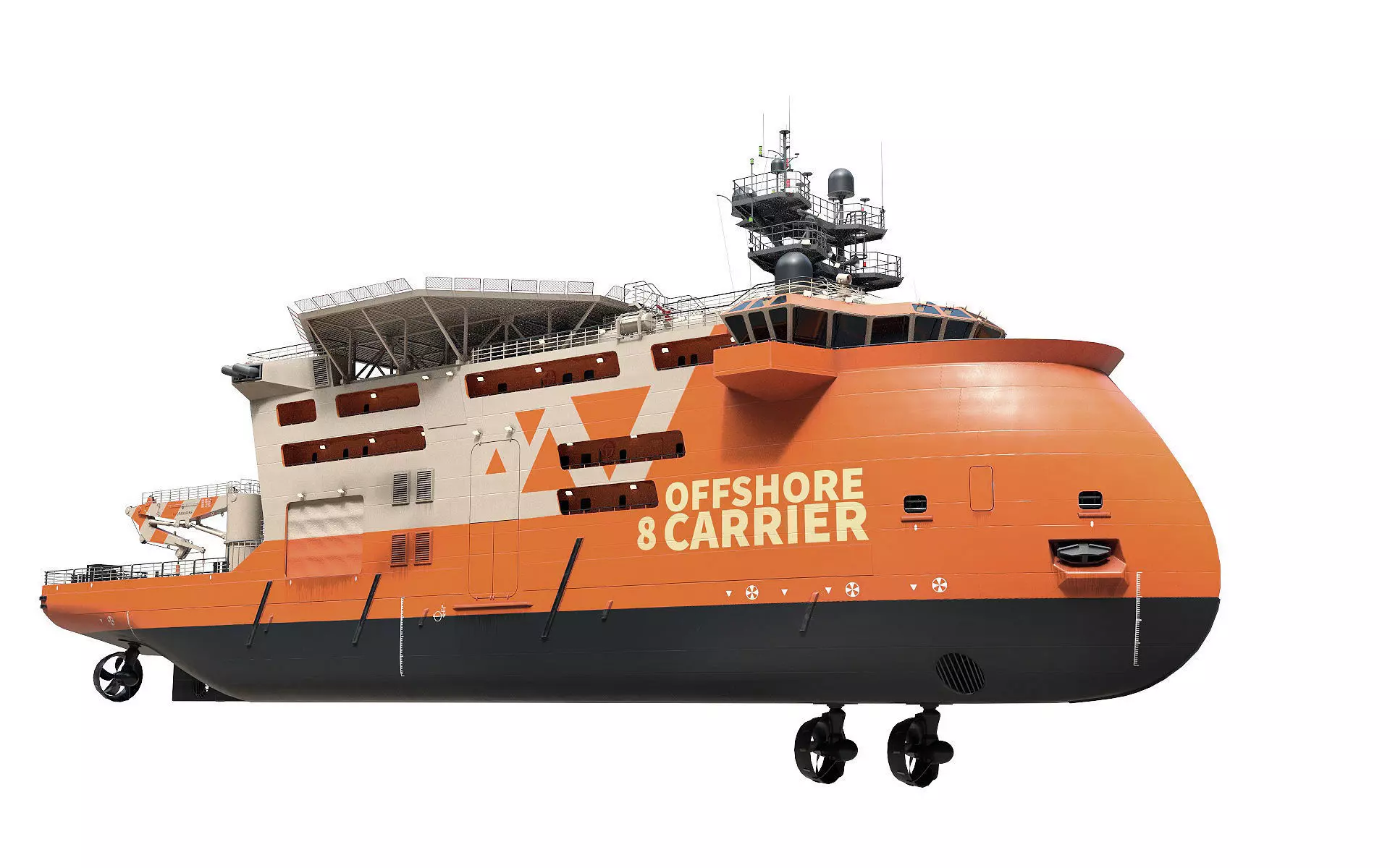 Offshore Construction Vessels OCV Orange 3D model_0