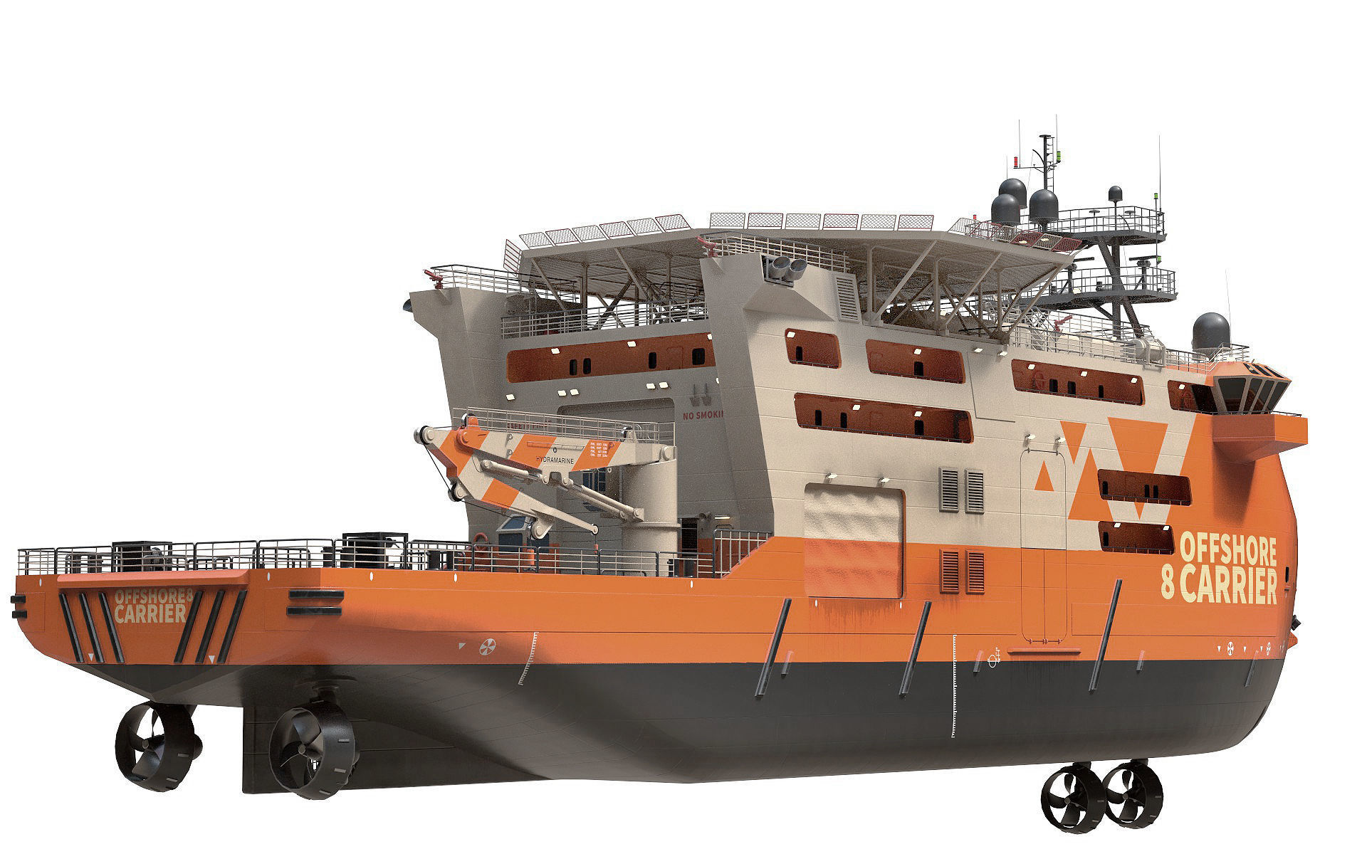 Offshore Construction Vessels OCV Orange 3D model_1