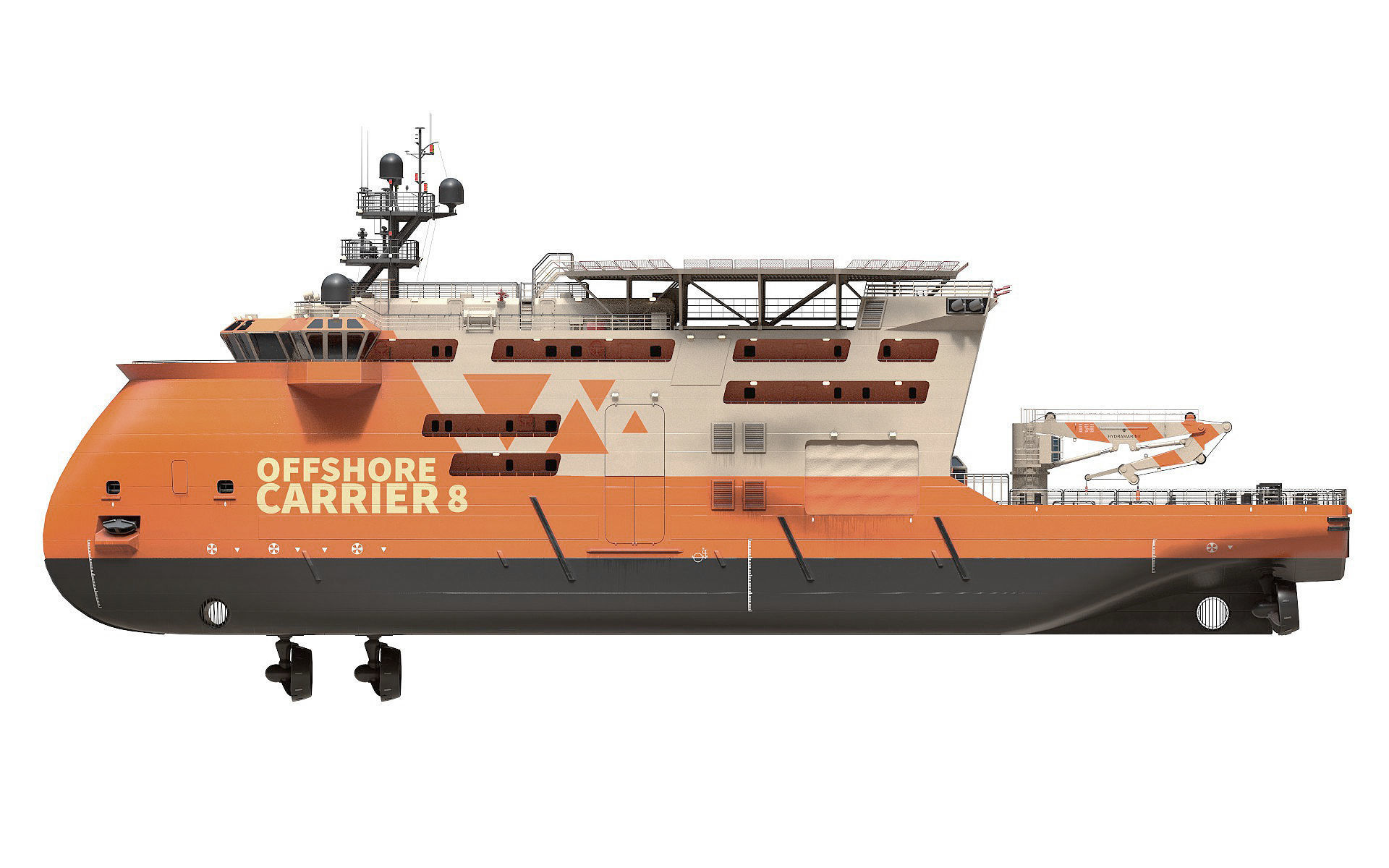 Offshore Construction Vessels OCV Orange 3D model_5