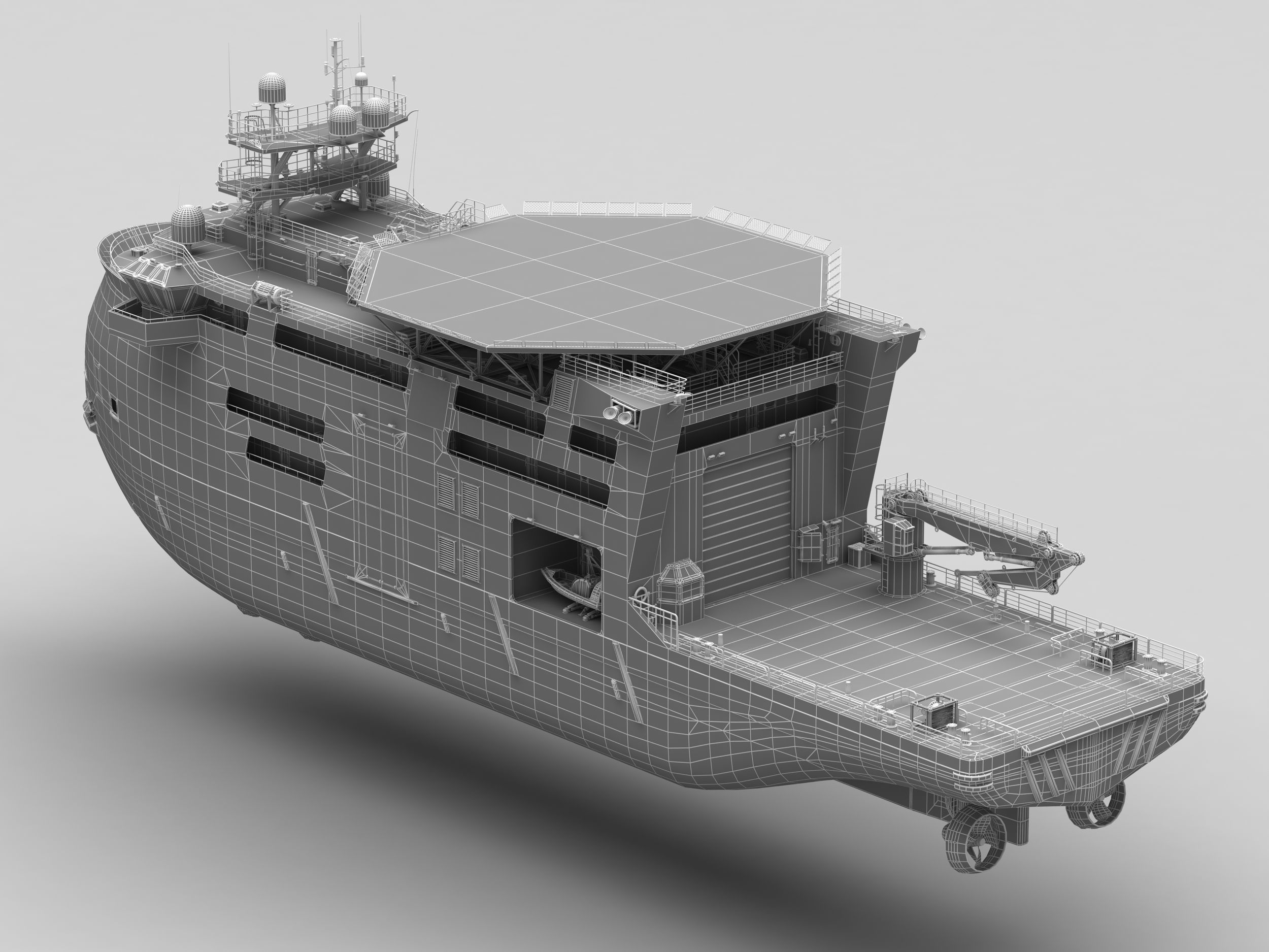 Offshore Construction Vessels OCV Orange 3D model_11