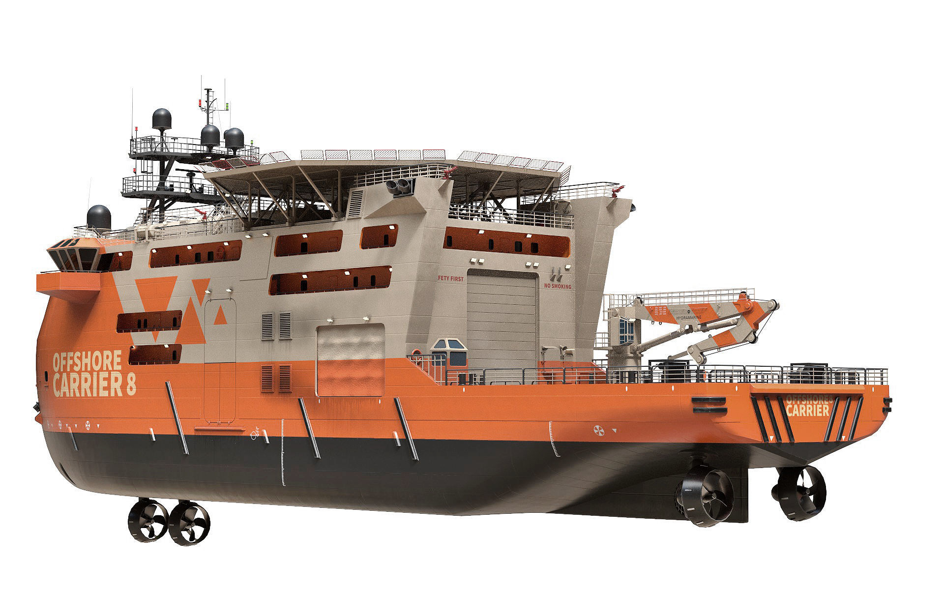 Offshore Construction Vessels OCV Orange 3D model_2