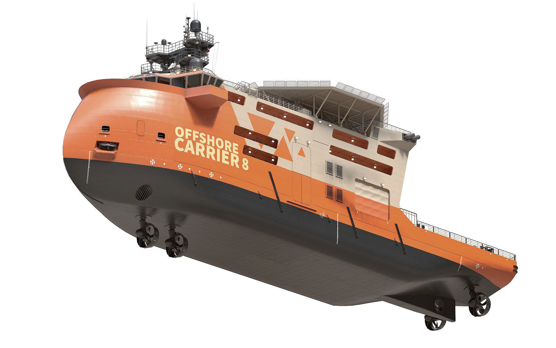 Offshore Construction Vessels OCV Orange 3D model_9