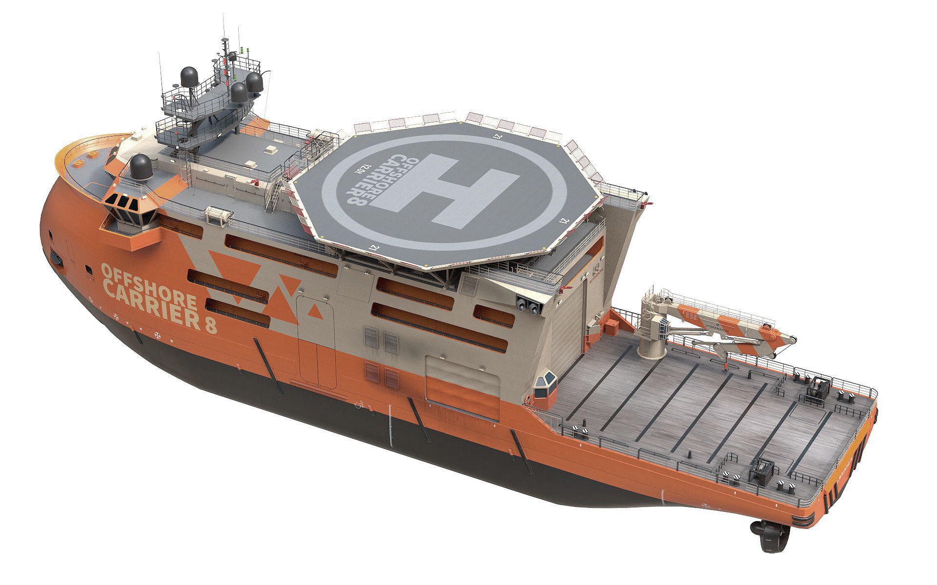 Offshore Construction Vessels OCV Orange 3D model_8