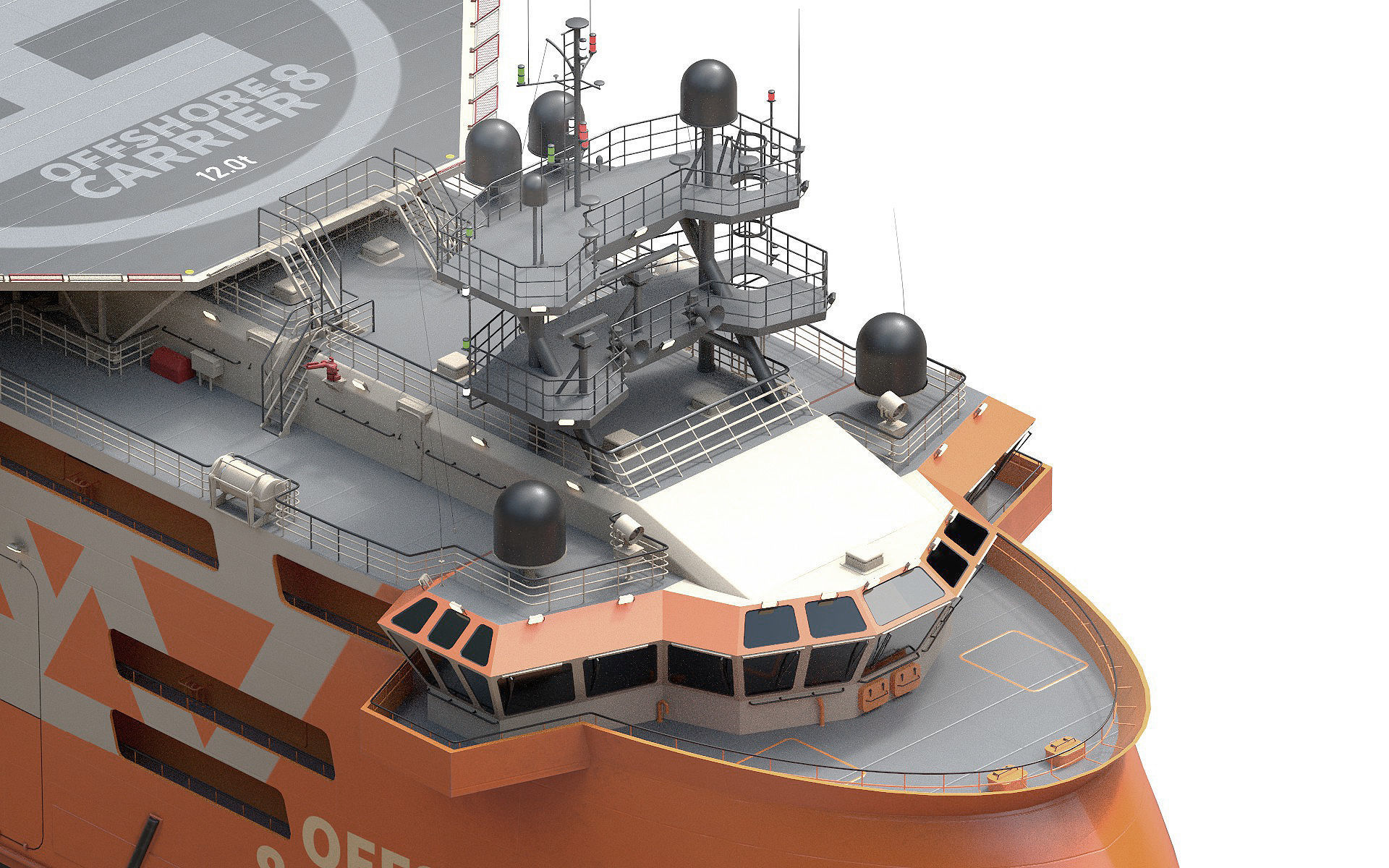 Offshore Construction Vessels OCV Orange 3D model_3