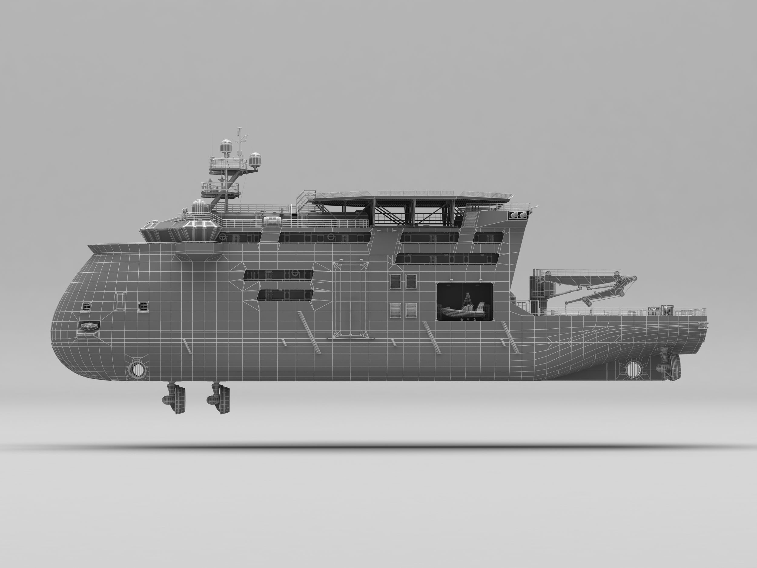 Offshore Construction Vessels OCV Orange 3D model_12