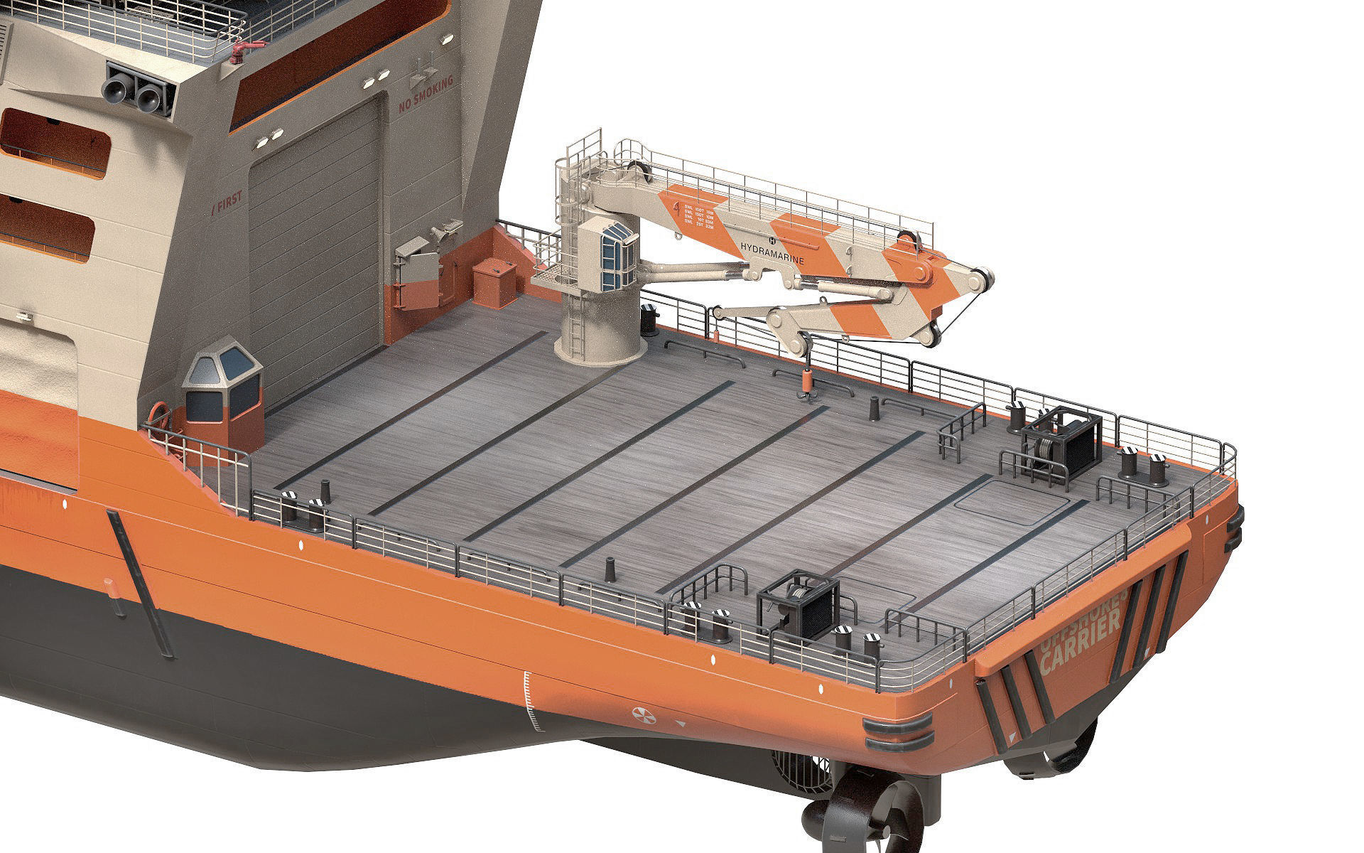 Offshore Construction Vessels OCV Orange 3D model_4
