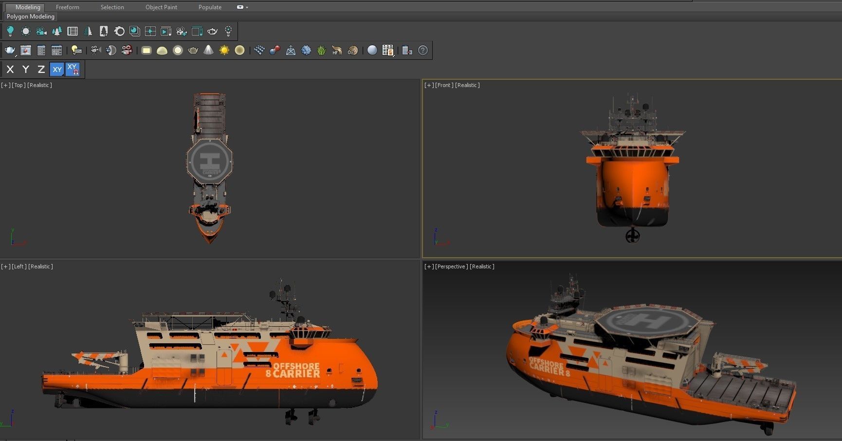 Offshore Construction Vessels OCV Orange 3D model_15