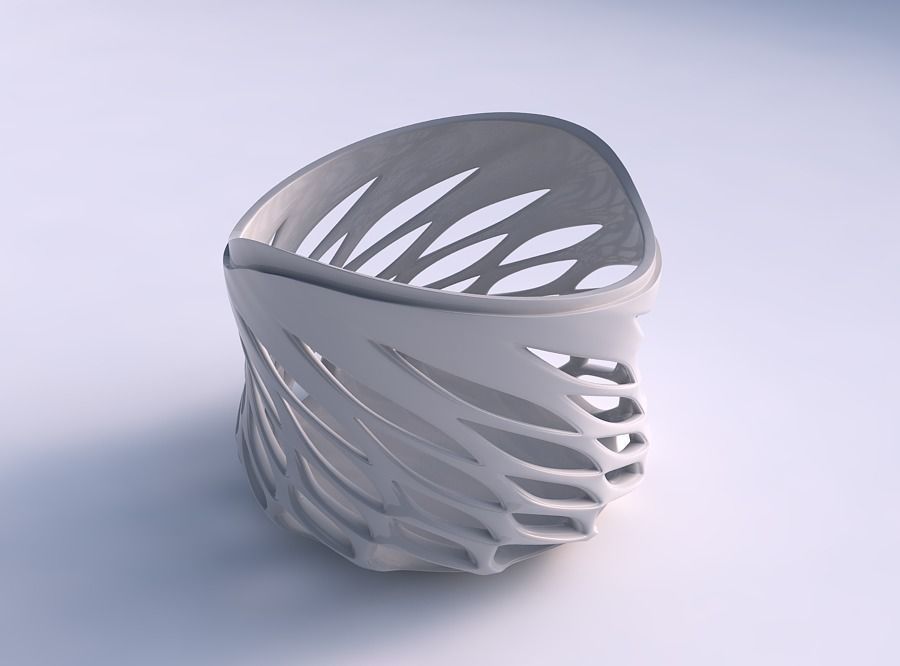Bowl extra wide with smooth beveled cuts and extruded top twi... 3D print model_0