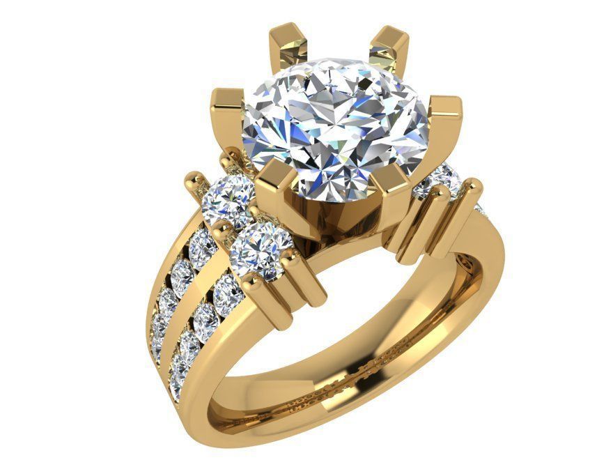6 Pronged Setting Diamond Ring 3767 3D print model_1