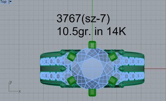 6 Pronged Setting Diamond Ring 3767 3D print model_4