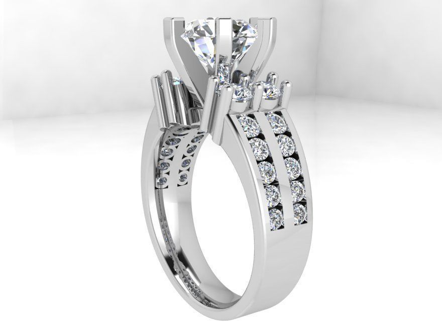 6 Pronged Setting Diamond Ring 3767 3D print model_2
