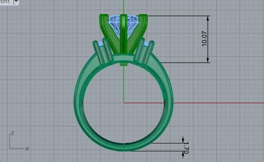 6 Pronged Setting Diamond Ring 3767 3D print model_5