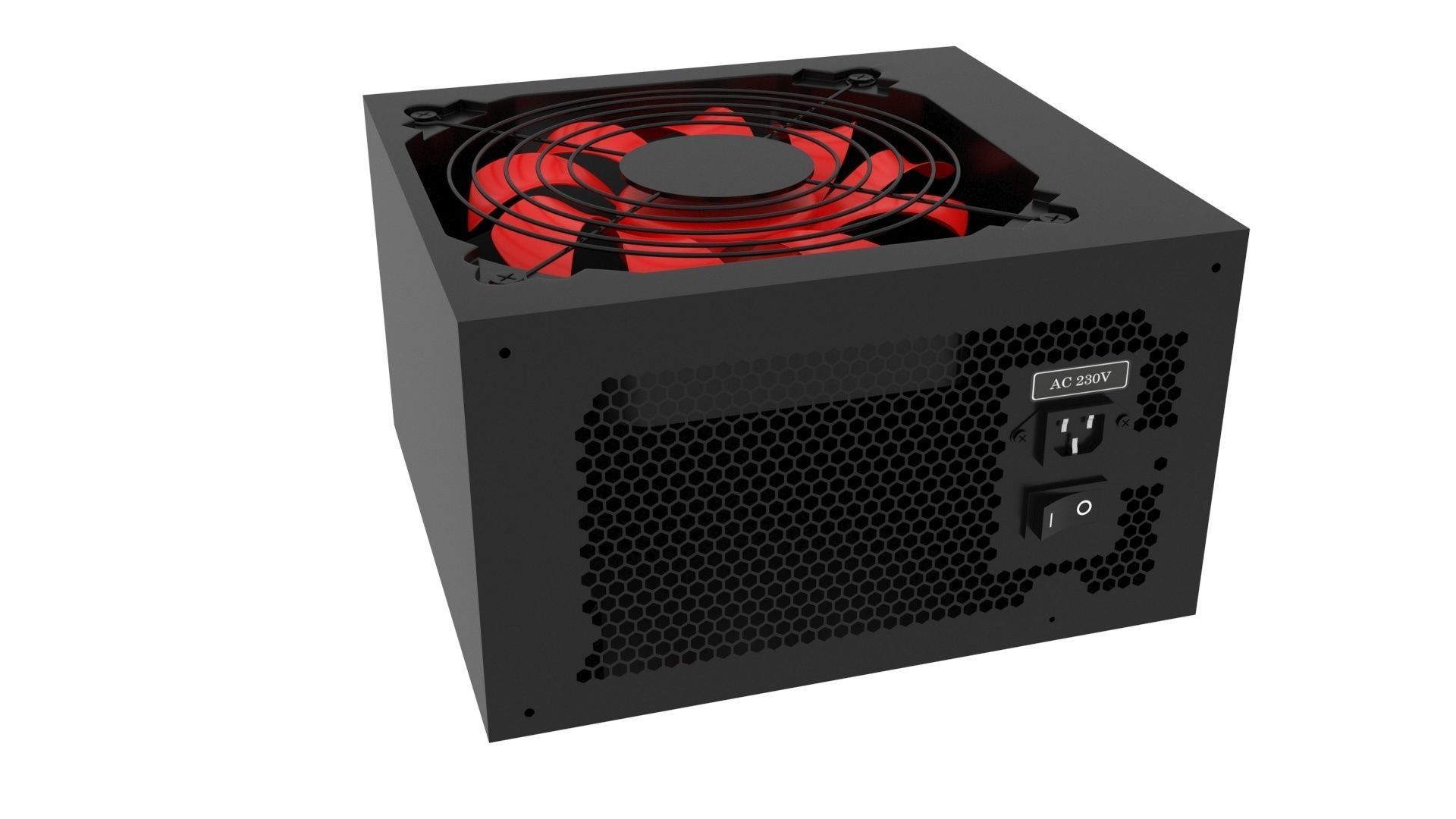 Black Power Supply Unit 3D model_3