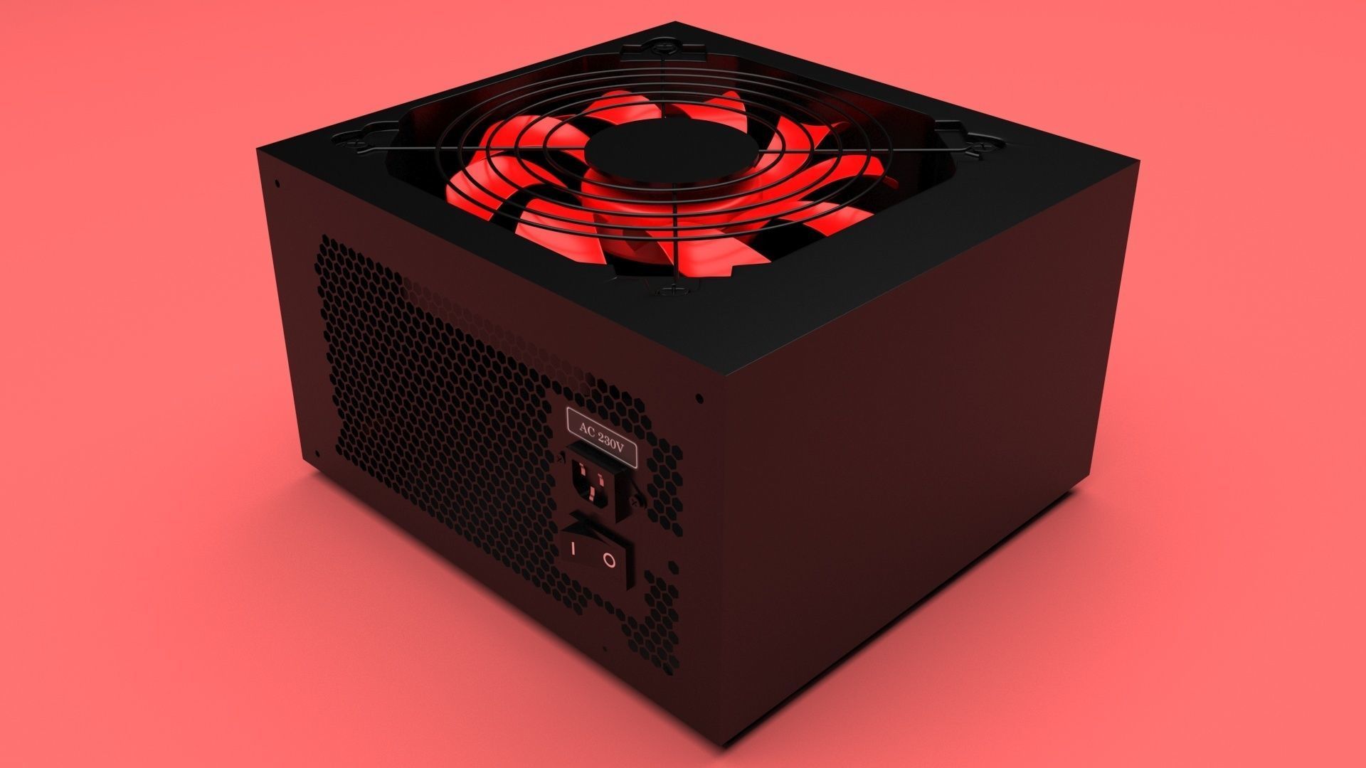 Black Power Supply Unit 3D model_22