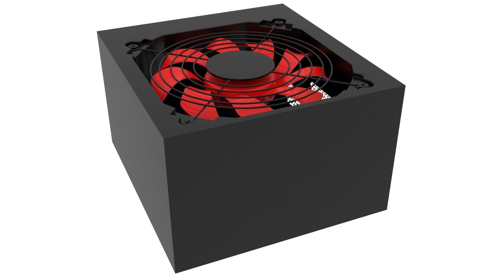 Black Power Supply Unit 3D model_2
