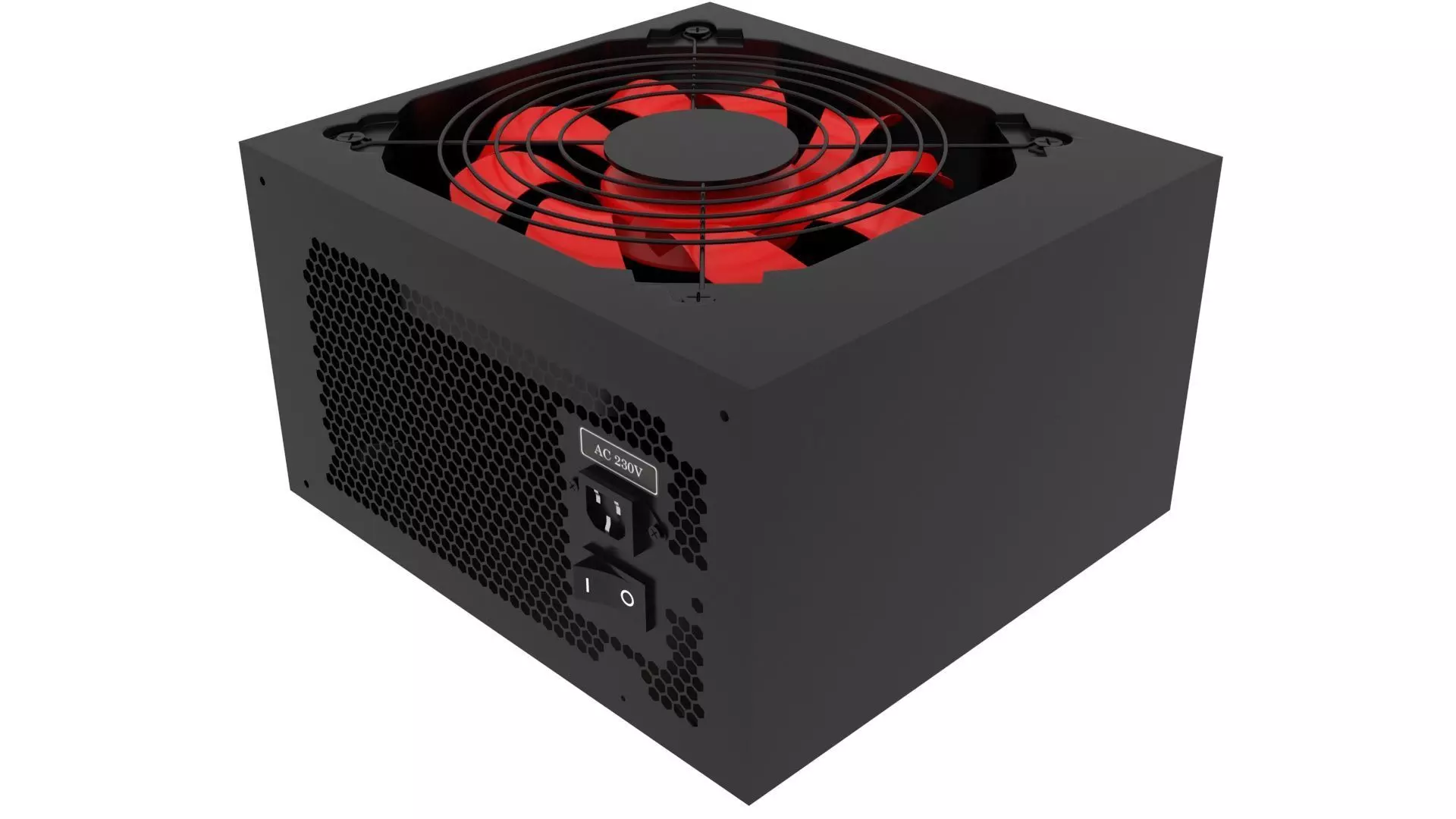 Black Power Supply Unit 3D model_0