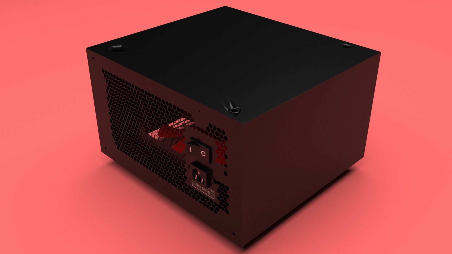 Black Power Supply Unit 3D model_23