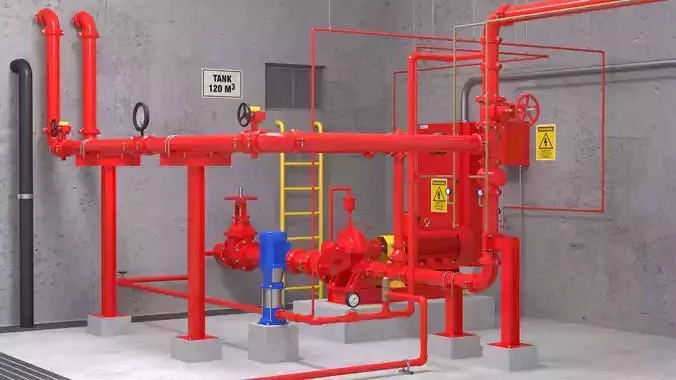 Fire Pump Room - v2 3D model