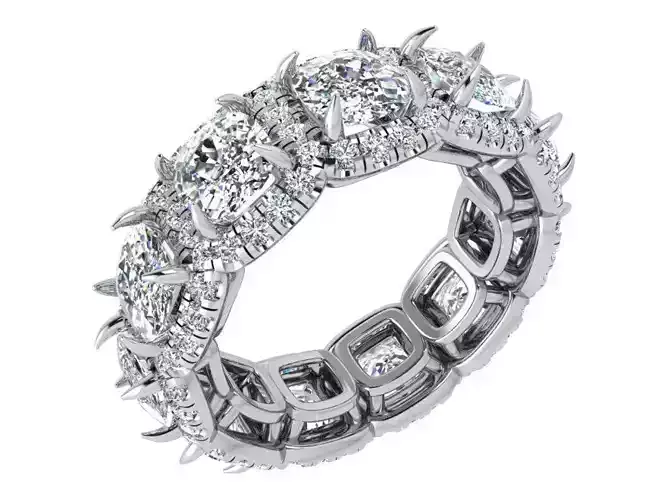 Cushion Halo Wedding Band 3772