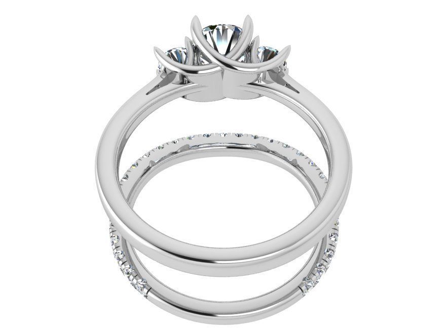 Trellis Ring With Wedding Band 3774 3D print model_3