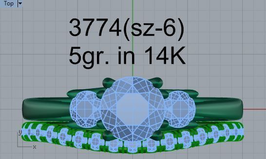 Trellis Ring With Wedding Band 3774 3D print model_4