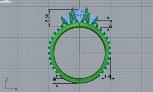 Trellis Ring With Wedding Band 3774 3D print model_5