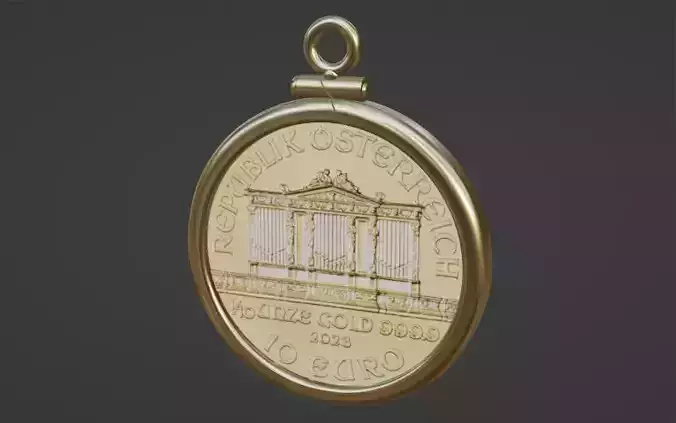 one tenth gold Austrian philharmonic coin frame mount bezel