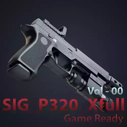 SIG P320 X full - 5 Attachments - 7 Skin Game Ready - Vol - 00 Low-poly 3D model