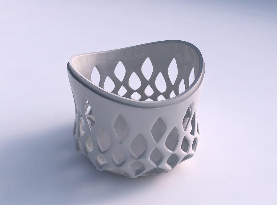 Bowl extra wide with smooth beveled cuts and extruded top str... 3D print model_0
