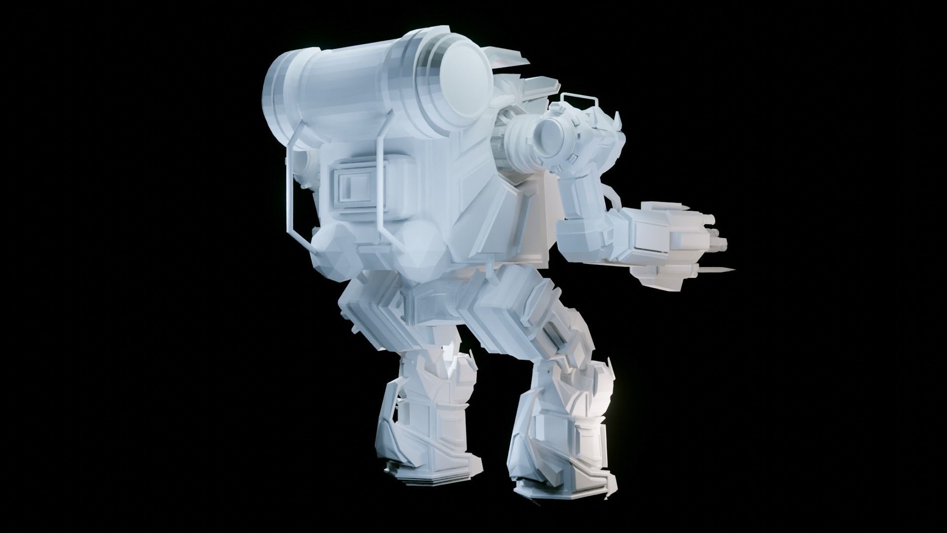 Scifi Robot Low-poly 3D model_2