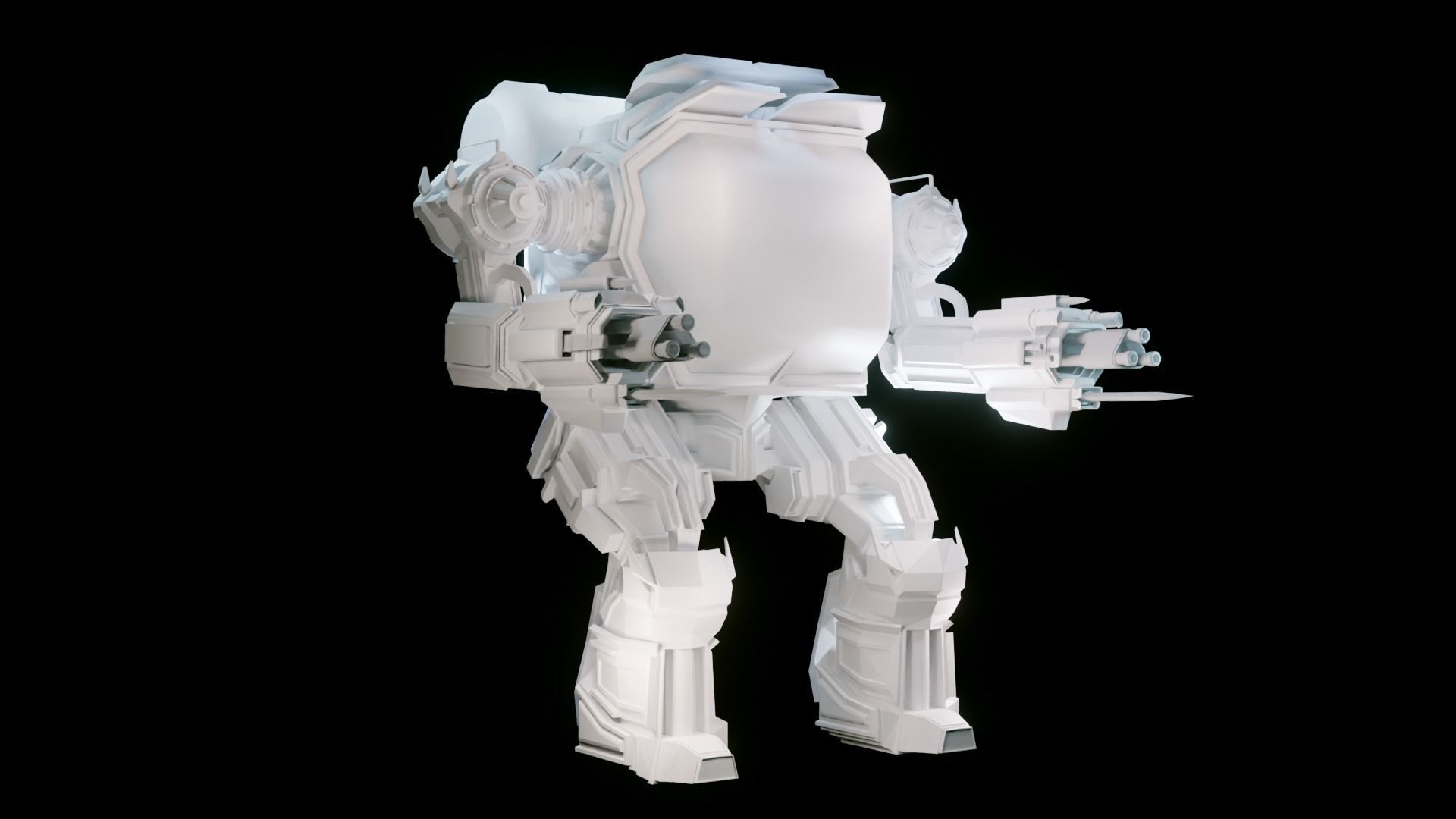 Scifi Robot Low-poly 3D model_3