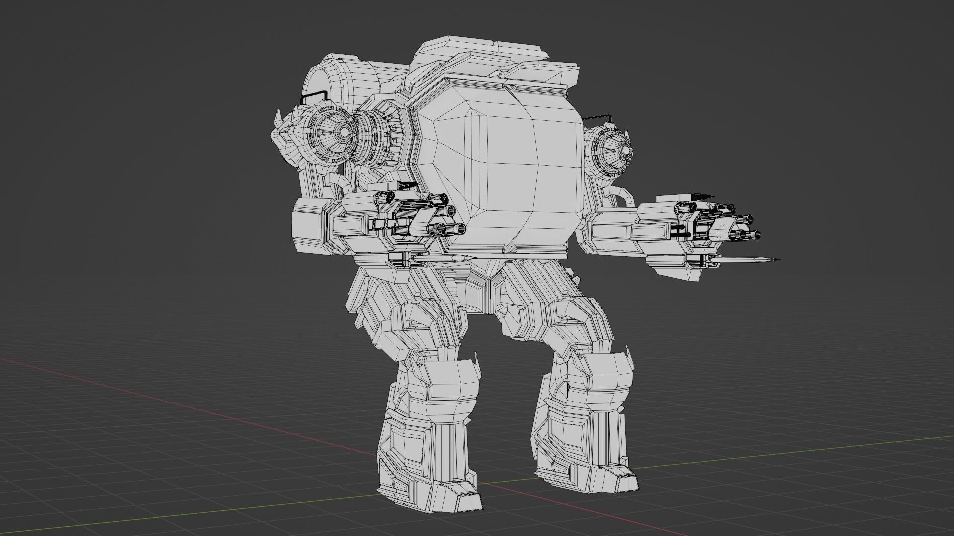 Scifi Robot Low-poly 3D model_4