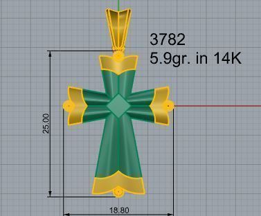 Cross Pendant 3782 3D print model_4