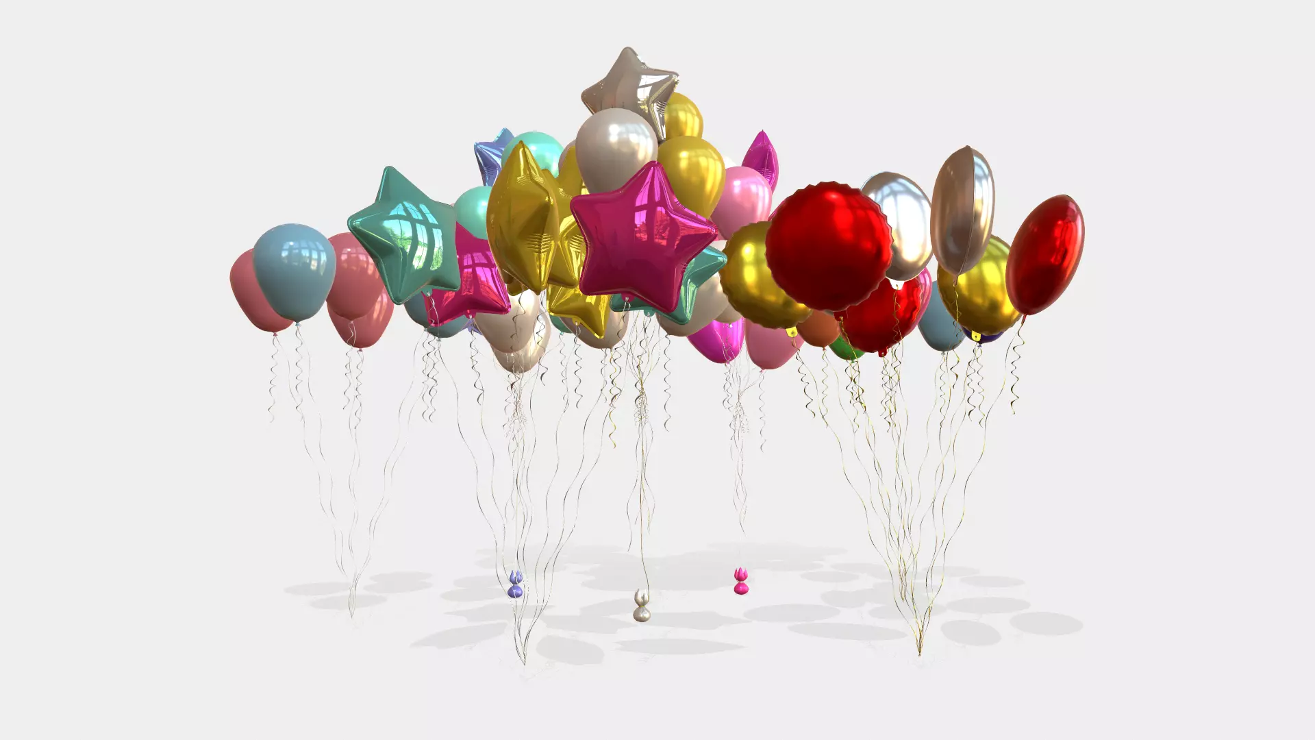 Helium Balloons 3D Model Collection_0