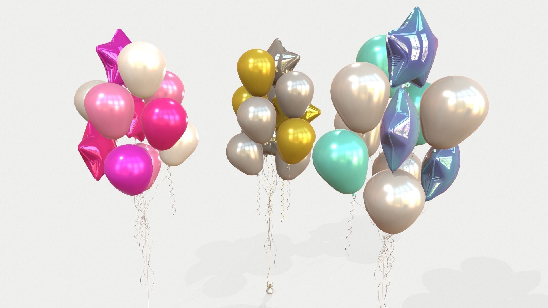 Helium Balloons 3D Model Collection_5