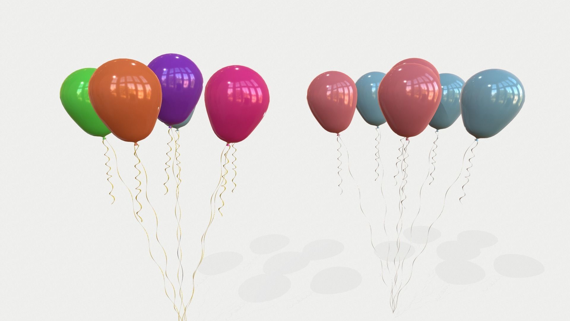 Helium Balloons 3D Model Collection_6