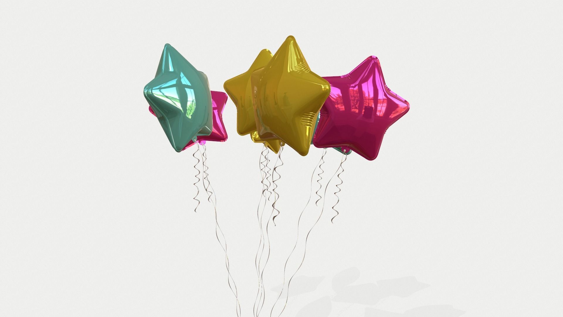 Helium Balloons 3D Model Collection_8